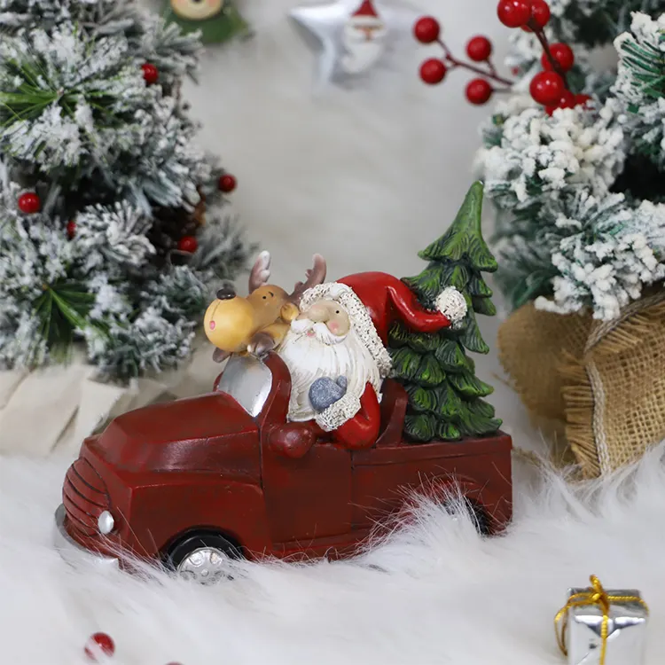 Wholesale Christmas decoration supplies resin crafts christmas santa decor Ornaments