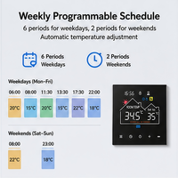 Nuevo Termostato Inteligente WiFi de Pared con Temporizador ±1 ℃   Caldera NTC para Aire Acondicionado 6+2 con Programación, App Tuya, Alexa y Control por Voz de Google