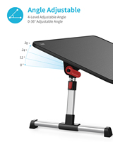 Tablette pour ordinateur portable SAIJI pour lit, pliable et réglable, table pour ordinateur portable noire, plateau de lit pour bureau à domicile, table d'étude