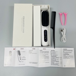 Plancha de Pelo Eléctrica Inalámbrica con Pantalla LCD, Cepillo Estilizador Portátil para Uso Doméstico y Hotelero - Product Image 6