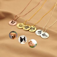 Collar de retrato de mascota personalizado de moda con nombre grabado foto de gato o perro regalo conmemorativo para amantes de las mascotas COLLARES DE ACERO INOXIDABLE