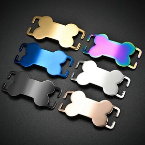 Pendentif d'identification vierge en forme d'os en acier inoxydable poli miroir, breloque anti-perte pour collier d'animal de compagnie, composants artisanaux pour la création de bijoux - Product Image 1
