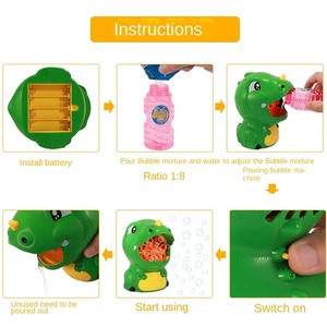 TIKTOK Cross-Border <span class=keywords><strong>AliExpress</strong></span> verano eléctrico dibujos animados verde al aire libre niños Q lindo cocodrilo burbuja máquina Juguetes - Product Image 6