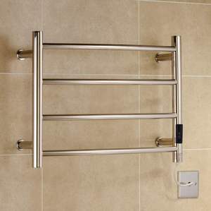 Calentador de Toallas Eléctrico de Acero Cromado, Diseño Moderno, 420 mm de Alto x 600 mm de Ancho, para Baño de Hotel - Product Image 1