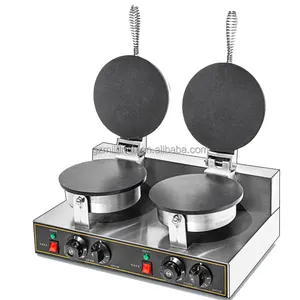 Hot Sale Fast Food Snack Equipment Electric Waffle Makers Commercial Two Plate Egg Roll Machine