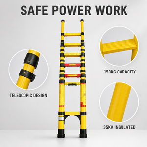 Échelle télescopique <span class=keywords><strong>isolée</strong></span> en fibre de verre 35KV, résistante, rétractable, portable, non conductrice, pour travaux électriques - Product Image 3
