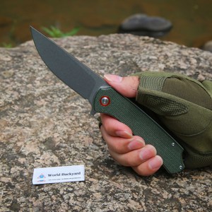 Coltello XR956R con Lama Affilata a Punta Goccia in Acciaio D2, Ottimo Aiuto per Attività all'Aperto, Coltello EDC con Manico in Micarta, Coltello Tascabile da Campeggio, Coltello di Sopravvivenza per Autodifesa - Product Image 4