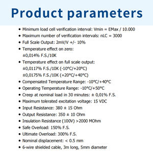 Capteurs de pesage à point unique en acier inoxydable série DINI ARGEO SPSY 10 kg/20 kg/50 kg/100 kg - Product Image 4