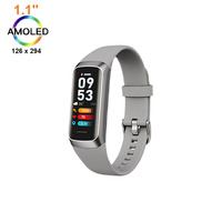 Pulsera Inteligente con Monitor de Actividad Física, Podómetro, Monitor de Sueño y Frecuencia Cardíaca para Hombres y Mujeres, Pantalla AMOLED HD de 1.1 Pulgadas, Resistente al Agua IP67