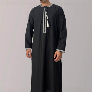 Vente en gros de thobe à manches longues de <span class=keywords><strong>style</strong></span> omanais et marocain, avec des glands brodés, bisht, vêtements turcs, kaftan, abaya, vêtements musulmans pour hommes, grande taille - Product Image 1