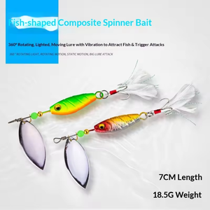 Aotuo Hot Selling 11g 18g Esche Artificiali Composite Spinner Jig con Amo Blood Groove per la <span class=keywords><strong>Pesca</strong></span> al Bass - Product Image 2