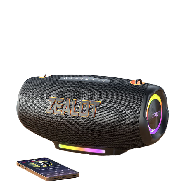 100W Portable Zealot S167 Speaker 24000mAh IP56 Waterproof with RGB LED Light/TF/AUX/TWS for Mobile Phone & Outdoor Computer Use