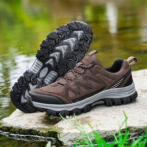 Chaussures de randonnée pour hommes, bleues, 02503, antidérapantes, résistantes à l'usure, pour le camping, l'alpinisme, talon plat, lacets avant - Product Image 2