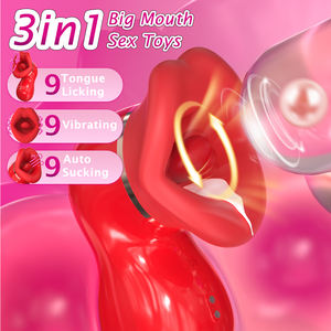 QIYI 3-in-1 Zungenvibrator Mundleck-<span class=keywords><strong>Vibrator</strong></span> Saugstimulator Erwachsenen-Sexspielzeug für Frauen Weiblicher <span class=keywords><strong>Vibrator</strong></span> Sexspielzeug-Box für Frauen - Product Image 2
