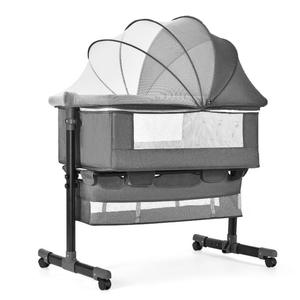 Lit de jeu portable pliable et connectable, <span class=keywords><strong>grand</strong></span> lit bébé, berceau à bascule, table à langer pour nouveau-nés, modèle C966, avec moustiquaire à roulettes - Product Image 1