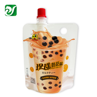 Sachets en plastique pour boisson Stand Up Shaking Bubble Tea Mylar Nylon sans BPA Boba Lait Bec Sac