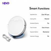 Robot aspirateur avec batterie, bac à poussière de 400 ml, vidage automatique, nettoyage programmé, balayage humide et sec, charge USB