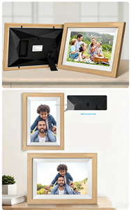 Cadre photo numérique avec télécommande, 10,1 pouces, écran IPS 1280x800, horloge, prise en charge MP4, cadre en bois amovible, cadeau - Product Image 2