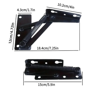 ABFI 1 Pair Iron Foldable Lifting Bracket Kitchen Cabinet Sofa <b>Hinge</b> Lifter Furniture Storage Support <b>Hinges</b> <b>Spring</b> Standing - Product Image 6