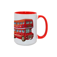 Mug à café en céramique personnalisé de 15 oz, grand, bicolore, couleur personnalisée, sublimation, logo personnalisé, durable, design de poignée ergonomique