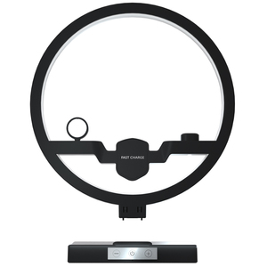 Lampe de Table Chargeur Sans Fil <span class=keywords><strong>3</strong></span>-en-1 Station de Recharge Rapide pour iPhone 17 16 15 14 13 Apple Watch <span class=keywords><strong>Airpods</strong></span> Lumière d'Ambiance de Bureau - Product Image 5
