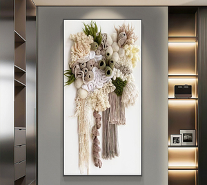 Opera d'<span class=keywords><strong>Arte</strong></span> Mista per Arredamento Casa, Dipinto 3D con Filo di Cotone, Ricamo a Mano, <span class=keywords><strong>Arte</strong></span> Moderna di Lusso per Pareti - Product Image 4