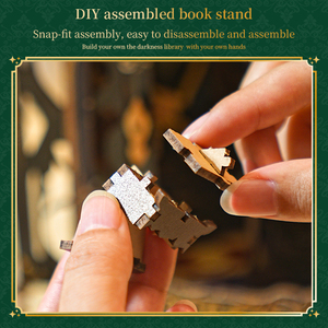 Vente en gros de kits de construction de niches à livres en bois 3D, <span class=keywords><strong>puzzle</strong></span> magique, bricolage, bibliothèque sombre, maison miniature, ensemble de construction avec lumière, cadeau - Product Image 3