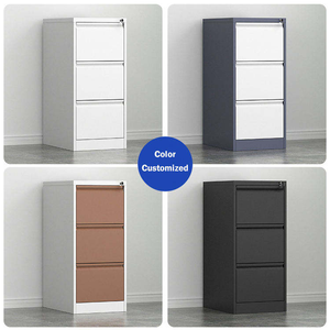 Armoire à dossiers verticale moderne en acier, gain de place, avec 3 tiroirs, mobilier de bureau durable, couleur personnalisable - Product Image 2