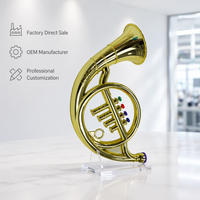 Eco-friendly ABS French Horn 4 Color-Coded Keys Musical Wind Instrument Kids Musical Instruments Accessories
