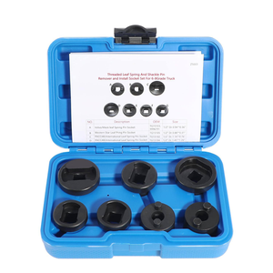 Jeu de douilles légères en acier au carbone <span class=keywords><strong>pour</strong></span> l'extraction <span class=keywords><strong>et</strong></span> l'installation de goupilles de ressorts à lames filetés, <span class=keywords><strong>pour</strong></span> la réparation de camions - Product Image 1
