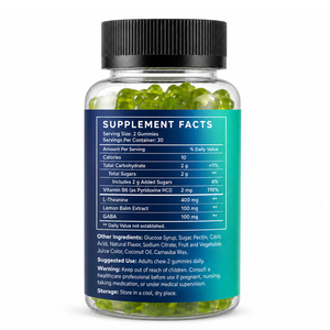 Nouvelles Gommes sans Sucre à la L-théanine, Ashwagandha, Mélisse, Vitamines B6, B12, D3, 5-HTP et Magnésium pour le Soutien de l'Humeur, du Sommeil et de la Mémoire - Product Image 6