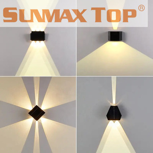 SUNMAXTOP โคมไฟติดผนัง LED แบบสองหัวสำหรับภายนอกอาคาร ใช้พลังงานแสงอาทิตย์ กันน้ำ เหมาะสำหรับสวนและลานบ้าน - Product Image 3