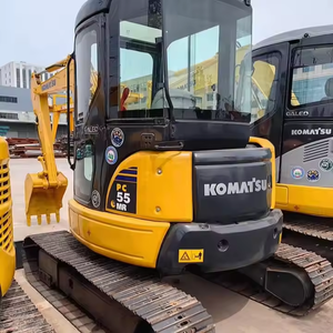 Fabricado en Japón Excavadora usada 5,5 toneladas Mini excavadora usada Japón Komatsu PC55MR Excavadora pequeña usada sobre orugas para la venta - Product Image 4