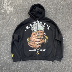 Felpe Oversize Casual con Zip e Logo Personalizzato, Stampa DTG, <span class=keywords><strong>Abbigliamento</strong></span> Streetwear <span class=keywords><strong>Hip</strong></span> <span class=keywords><strong>Hop</strong></span> <span class=keywords><strong>per</strong></span> Uomo - Product Image 4