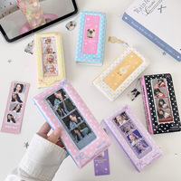 Porte-cartes PVC tendance à quatre compartiments, album photo autocollant 4 découpes, classeur PVC pour photocartes, idéal pour les bandes de selfie coréennes Purikura
