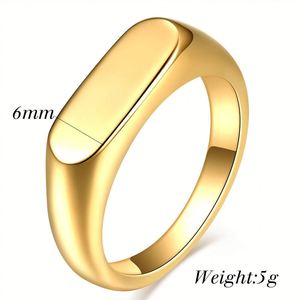 Personalized Initial Statement <b>Rings</b> Personlise Inoxydable Pvd 18K Gold Plated Jewellery Stainless Steel <b>Dome</b> <b>Ring</b> Non Tarnish - Product Image 3
