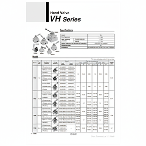 Vanne de commande pneumatique SMC Vanne manuelle VH320-03 - Product Image 1