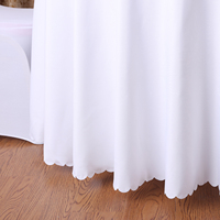 Nappe ronde blanche en tissu lavable très résistante pour mariage et fête