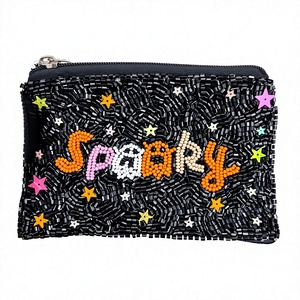 Beaded <b>Coin</b> <b>Purse</b> Sparkly Star Pattern Zipper Closure Handmade Mini Pouch Creative Design Unisex Accessory - Product Image 1
