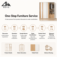 Armoire coulissante en bois avec tringle de suspension, étagères, paniers et trois tiroirs – Organisateur de placard pour chambre à coucher