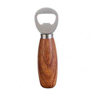 Abridor de Botellas de Cerveza con Mango de Madera, Abridor de Botellas Manual de Metal para el Hogar - Product Image 1