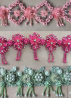 Nouvelle Applique en Dentelle Broderie Faite Main Motif Floral pour Robe Femme