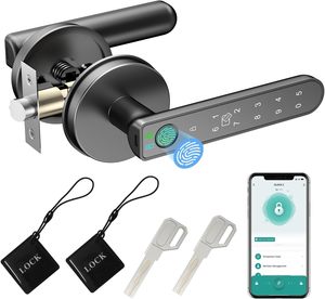 Smart Keypad <strong>Door</strong> Lock with Handle,Fingerprint Keyless Entry Digital Lock with Built-in Doorbell,Biometric <strong>Door</strong> <strong>Knob</strong> - Product Image 1