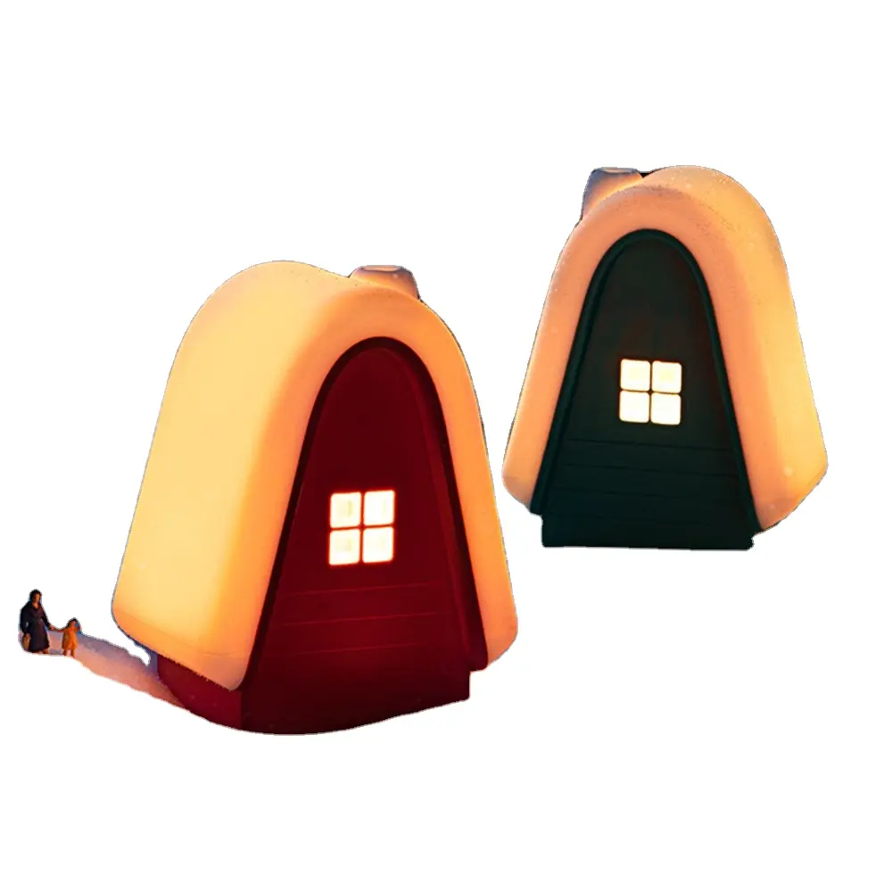 Snow house design silicone night light Colorful Touch Night Light soft lamp for bedroom