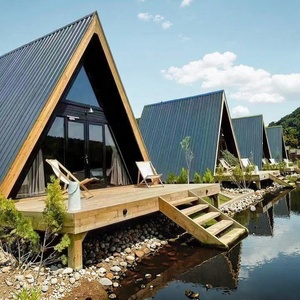 Cabane Modulaire Préfabriquée en Bois en Forme de A, Luxe Moderne, Alimentée à l'Énergie Solaire, pour Glamping en Plein Air, Complexes Hôteliers et Appartements Écologiques - Product Image 2