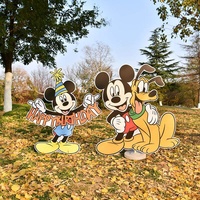 Papan Latar Belakang Ulang Tahun Kartun Disney Bertema Mickey Mouse, Papan Foto Balon Kue untuk Fotografi Anak Laki-Laki Bayi Usia Tahun