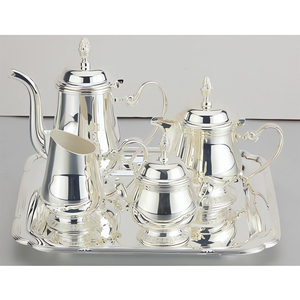 ชุดกาแฟและชาเคลือบเงินพร้อมถาดสำหรับโต๊ะอาหารแบบราชวงศ์ - Product Image 3