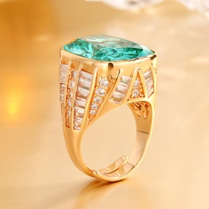 Fashion Jewelry Eco-friendly Copper Geometric Square 15*20mm Colored Cubic Zirconia Rose Gold Plated <b>Rings</b> for Refined Women - Product Image 4