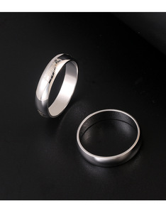 Bagues de fiançailles simples en argent pur 925 pour femmes et hommes, bijoux fins personnalisés - Product Image 3
