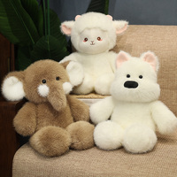Peluche de course en forme d'ours, renard, lapin, panda marron – Douce, longue, en coton PP, cadeau de confort pour l'heure du coucher pour enfants